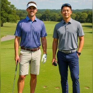 Grayson Polo Shirts - Lot of 2 Size Medium In Slate Blue, Navy/Blue Stripe